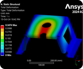 FEA Analysis of a Beam Bracket for Structural Integrity Using Ansys 2024 R2